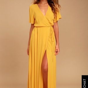 Yellow Maxi Wrap Dress- Never Worn